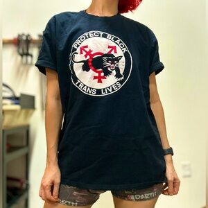 🏳️‍⚧️ Artist-made “Protect Black Trans Lives” tee (L) ⚧️